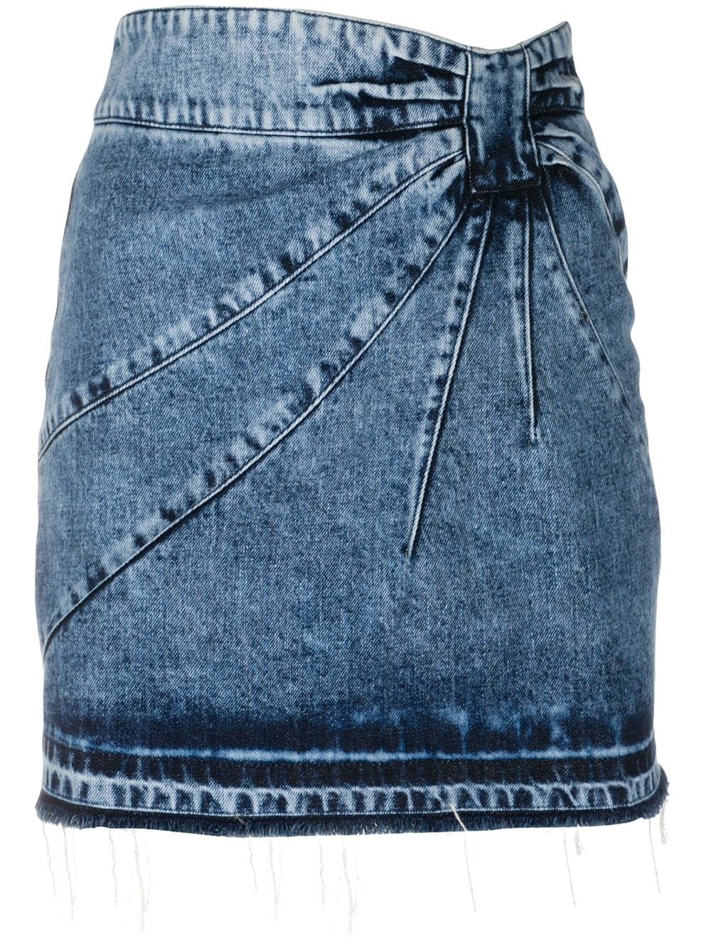 stonewashed frayed edge fitted skirt - 1