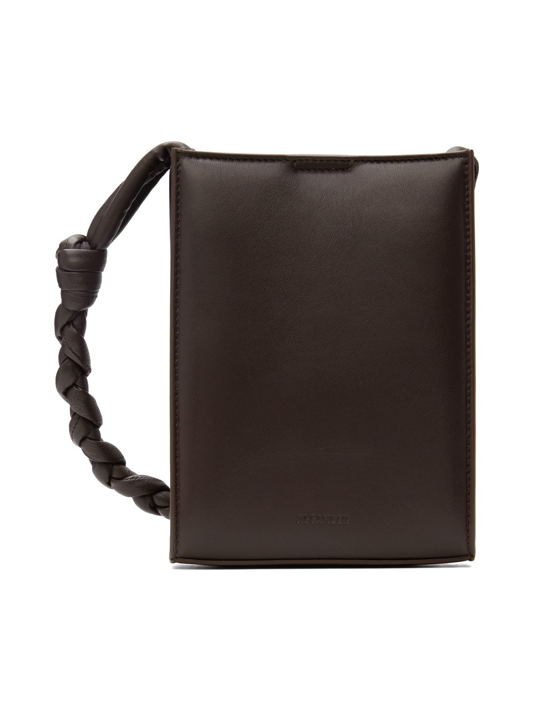 jil sander brown braided crossbody bag