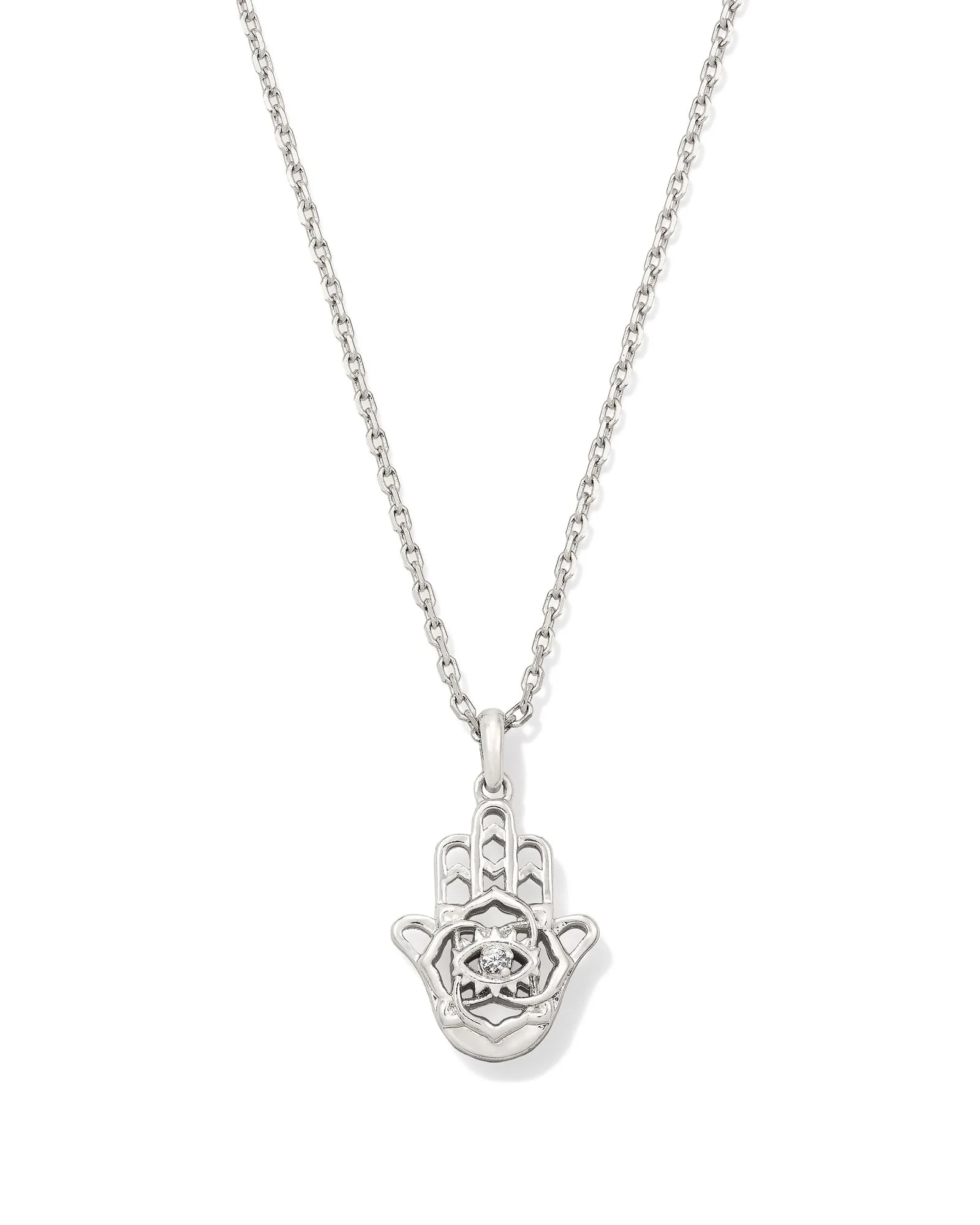 Hamsa Silver Short Pendant Necklace - 1