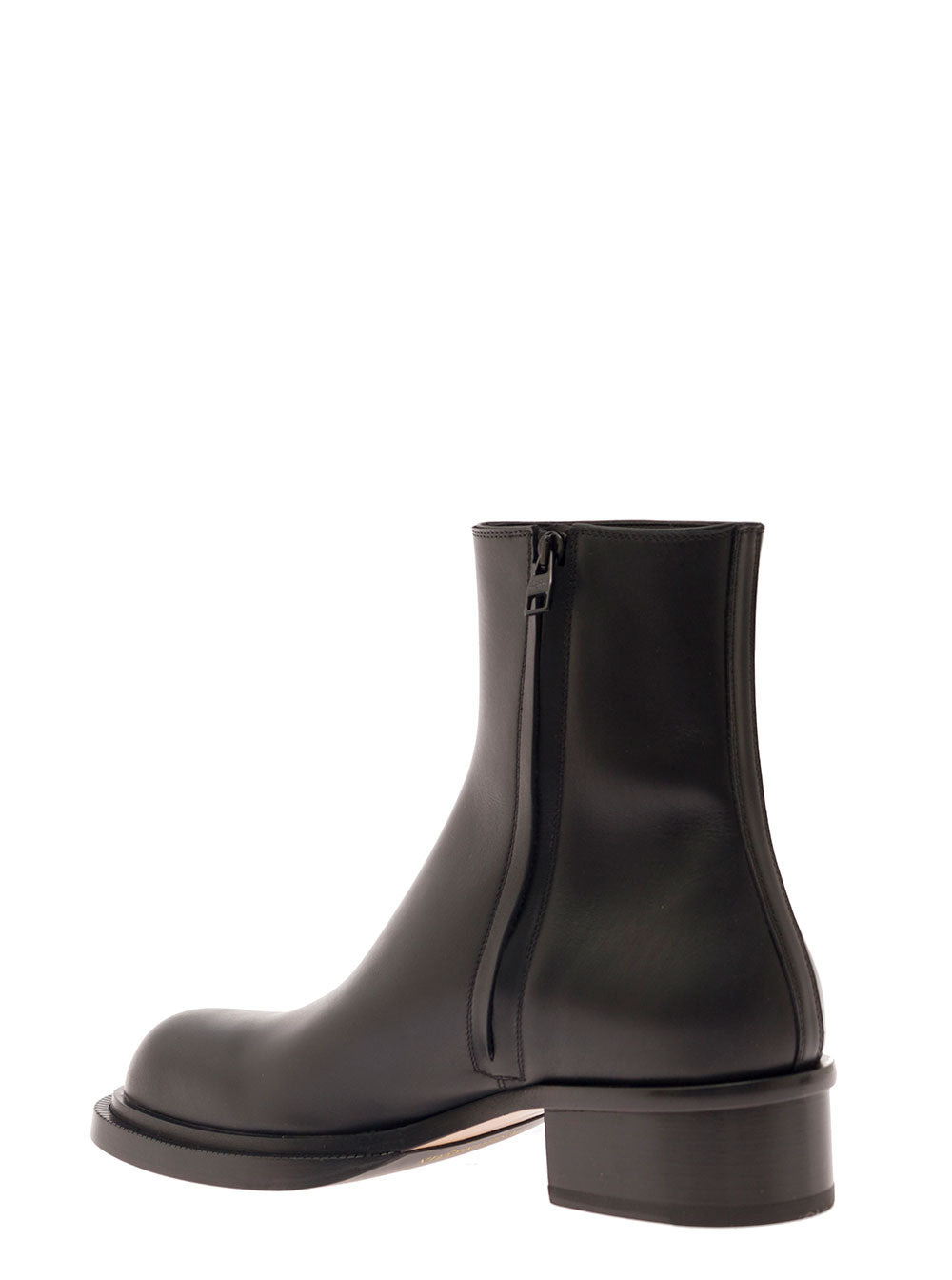 Alexander Mcqueen Men 'Stack' Black Round-Toe Boots In Smooth Leather Man - 3