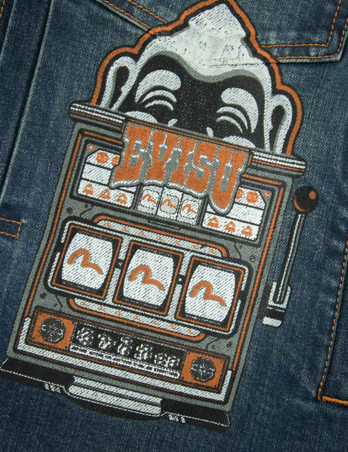 LOGO AND GODHEAD LUCKY SLOT MACHINE EMBROIDERIESRELAX FIT DENIM JACKET - 11