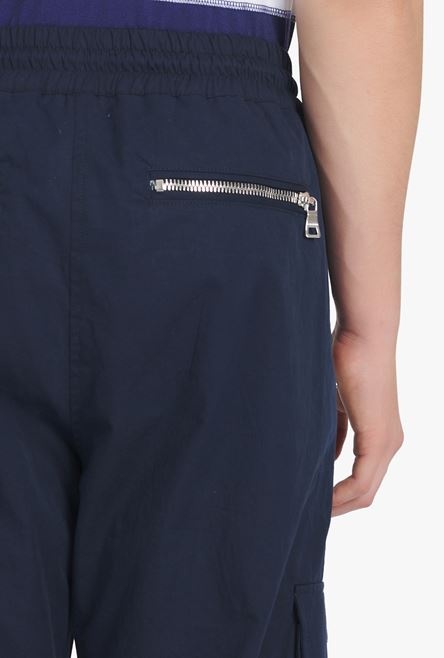 HIGH SUMMER CAPSULE - Navy blue cotton cargo pants - 8