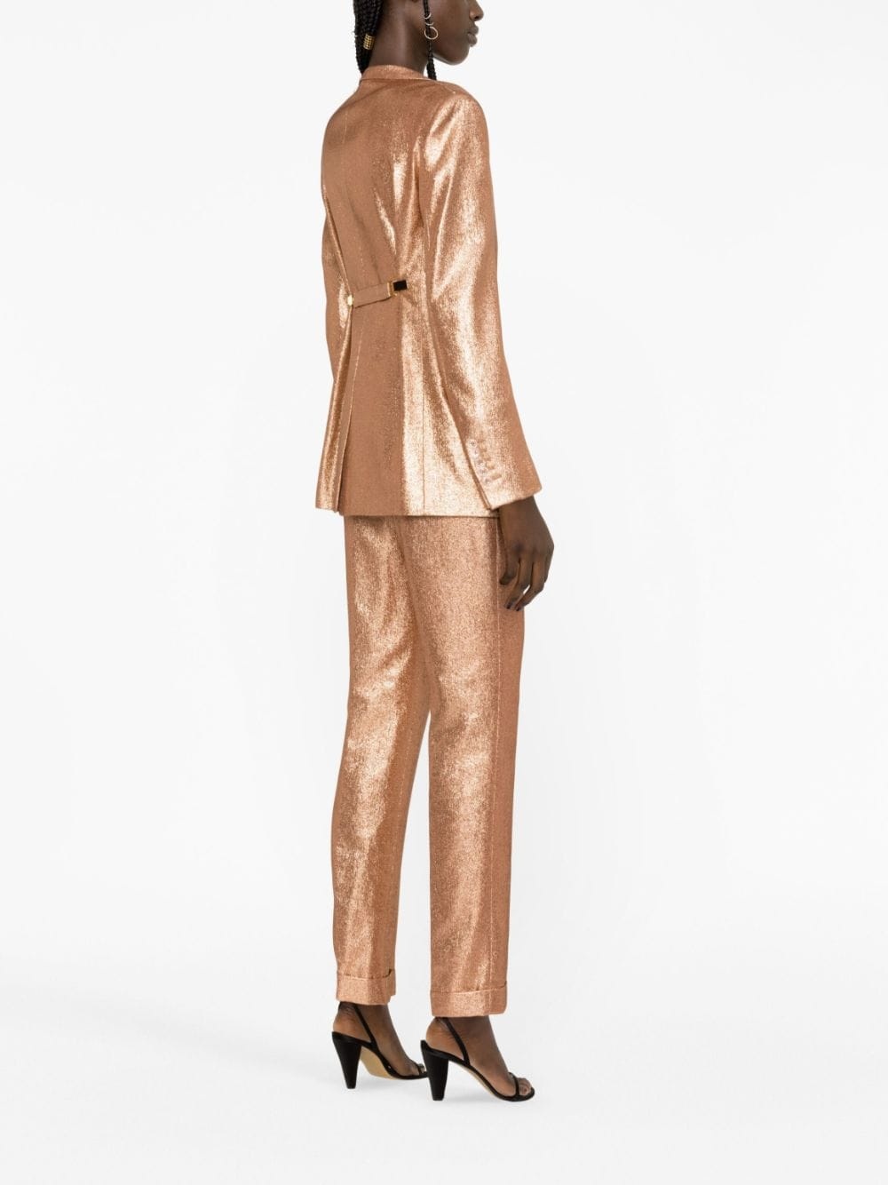 iridescent mid-rise tailored trousers - 4