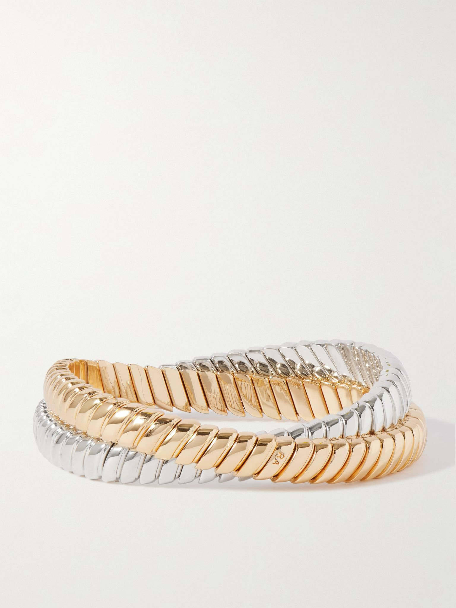 The Double Cobra set of two silver and gold-tone bracelets Gold - 3