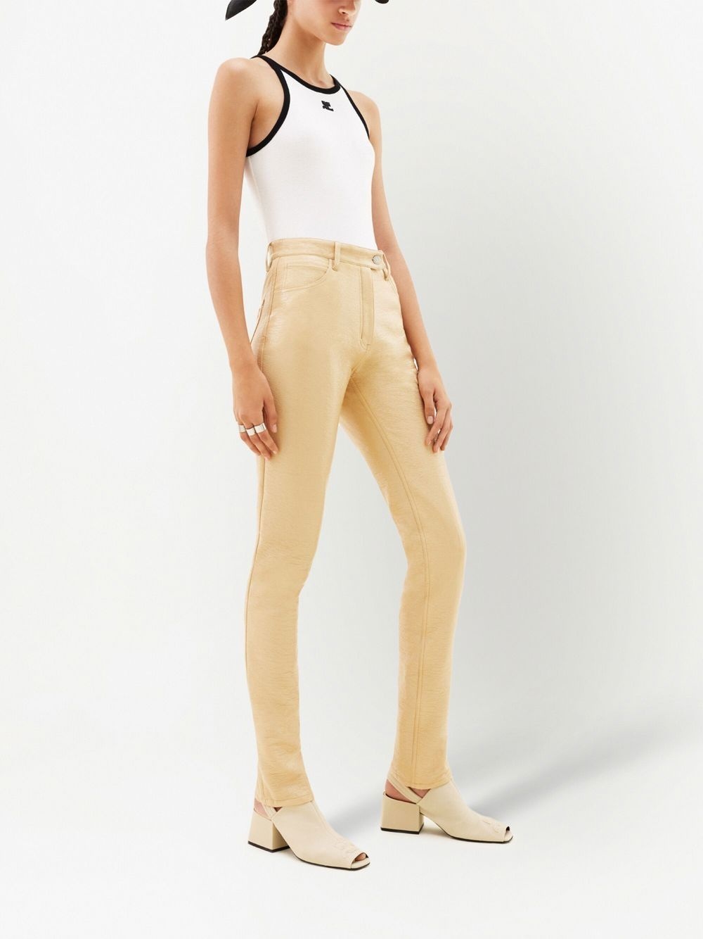 slim-fit vinyl trousers - 3