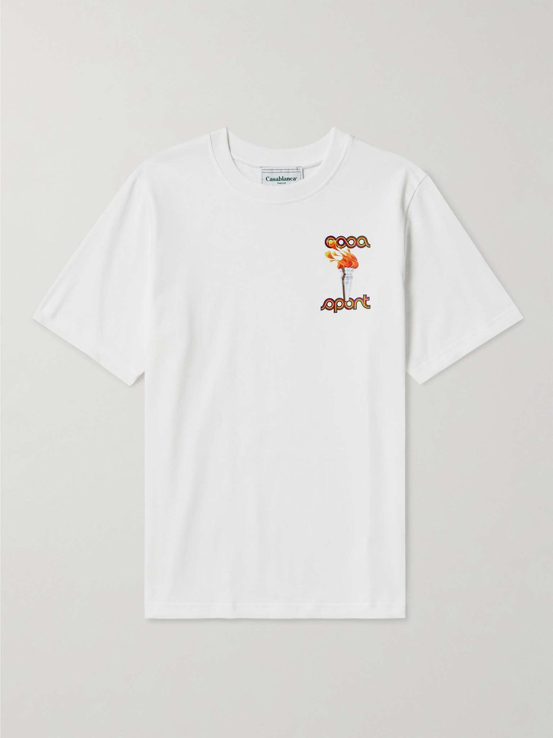 La Flamme Du Sport Logo-Print Organic Cotton-Jersey T-Shirt - 1