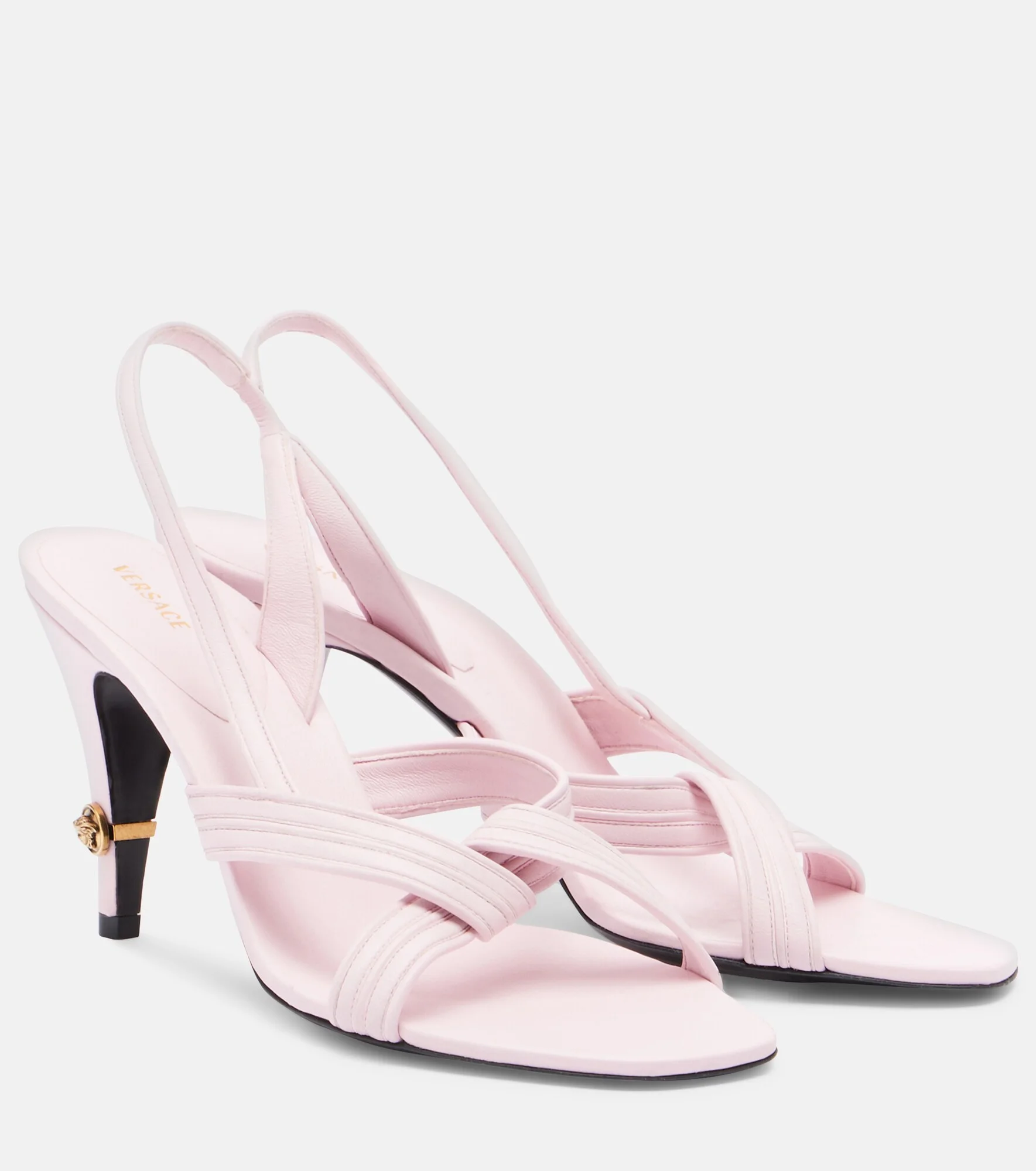 Gianni Medusa leather slingback sandals - 1