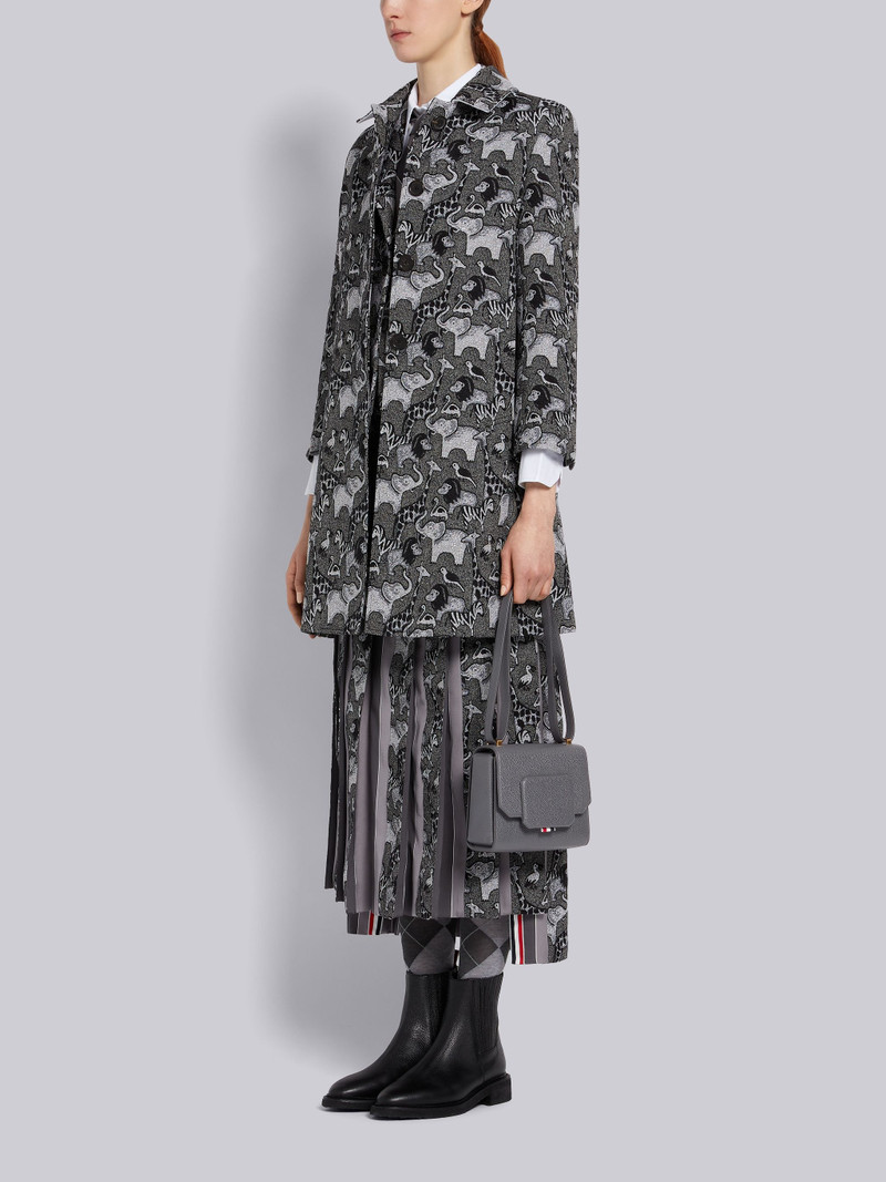 Dark Grey Pebbled Calfskin Small Box Bag 6