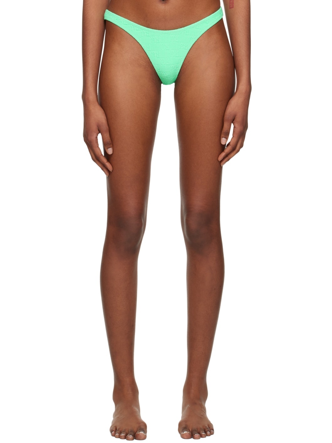 Green Jacquard Bikini Bottom - 1