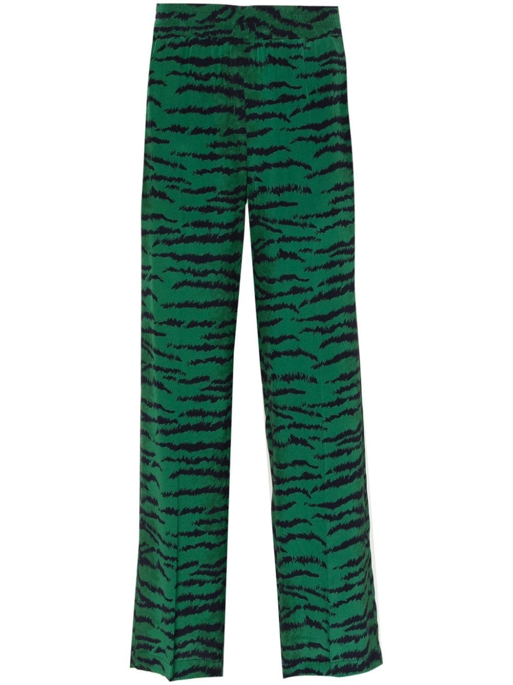 tiger-print straight-leg trousers - 1