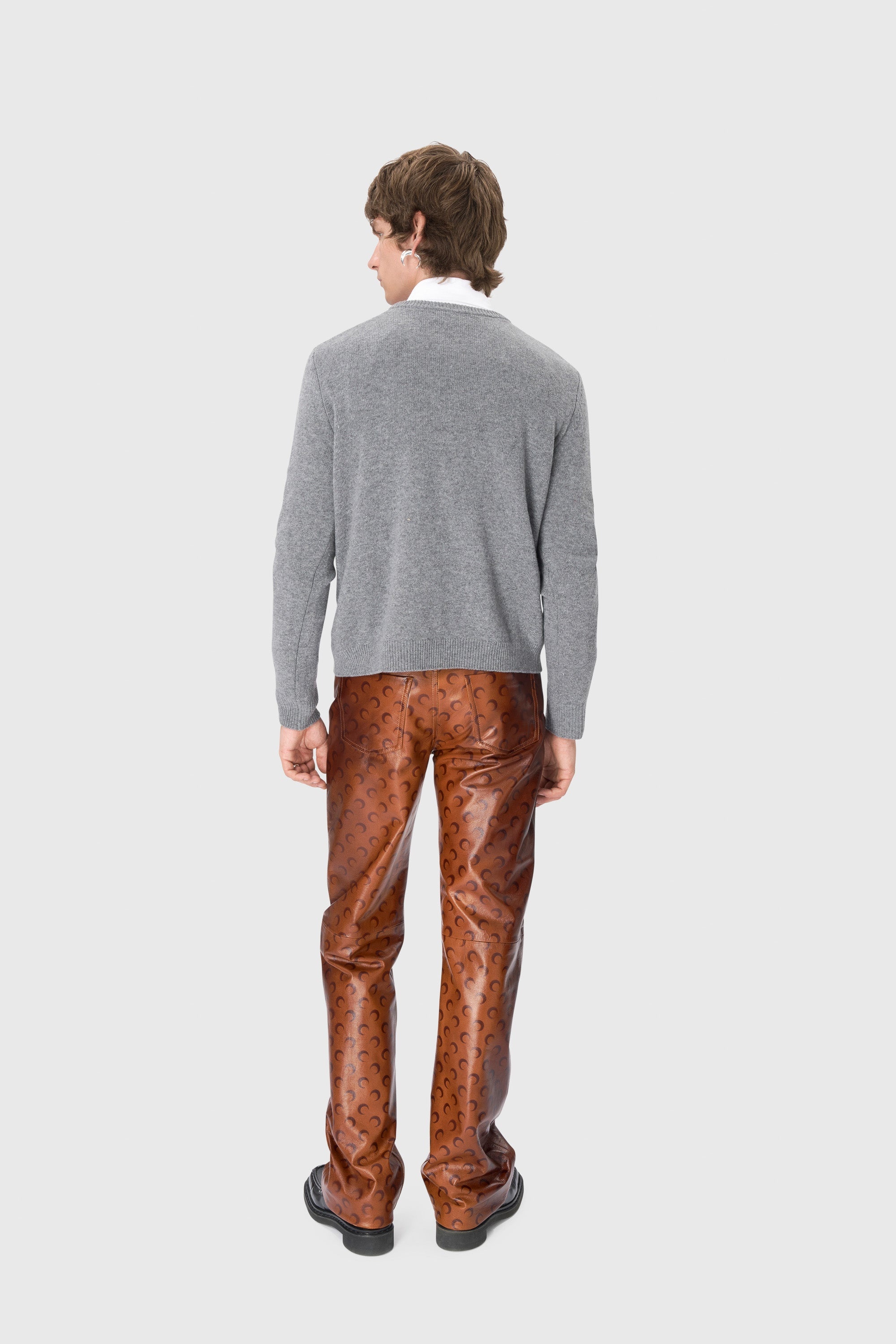 Moon Airbrushed Leather Wide Leg Pants - 2