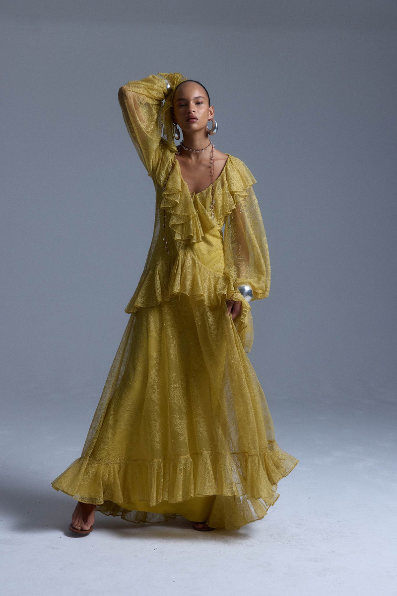 ESEN MAXI DRESS IN YELLOW LACE 3