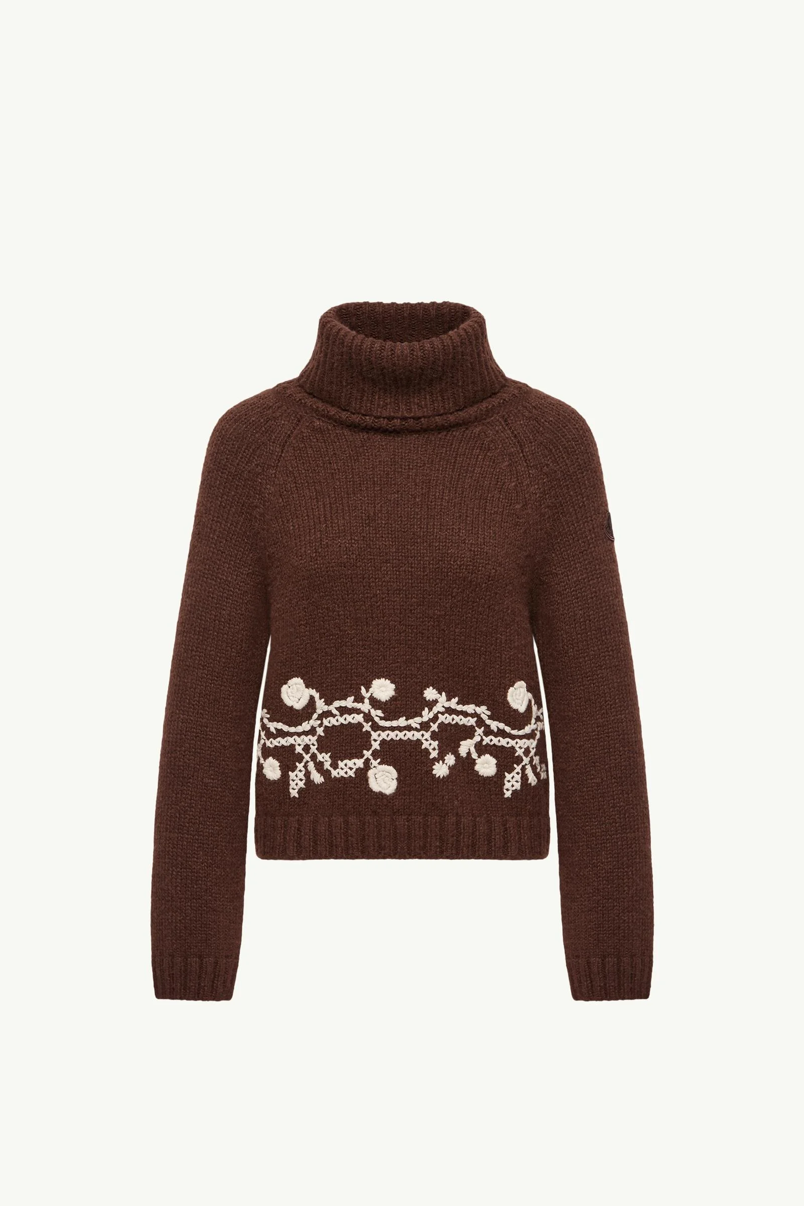 Alpaca Blend Embroidered Turtleneck - 1