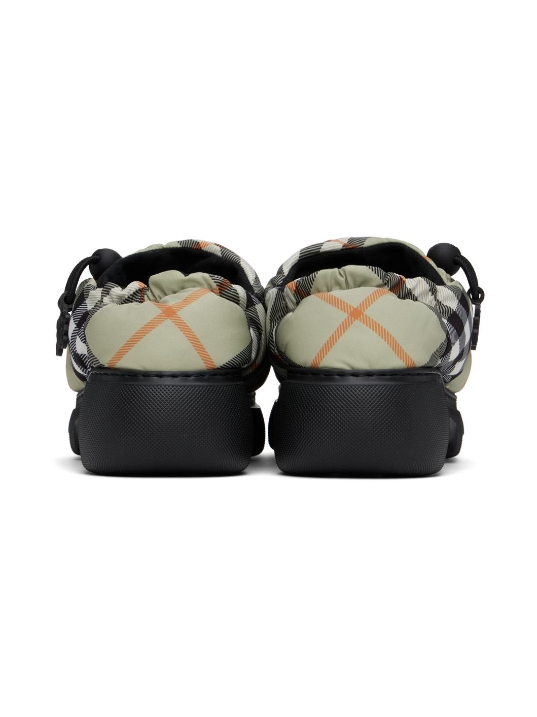 Green Check Nylon Pillow Loafers - 2