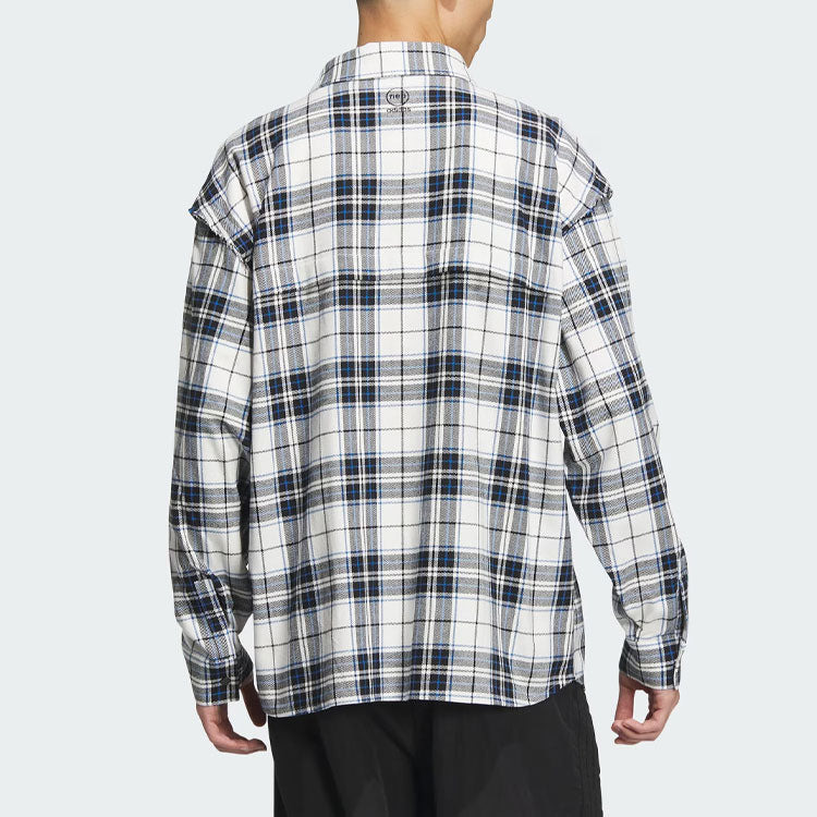 adidas Neo Casual Detachable Sleeve Shirt 'White Black' IK5155 - 4