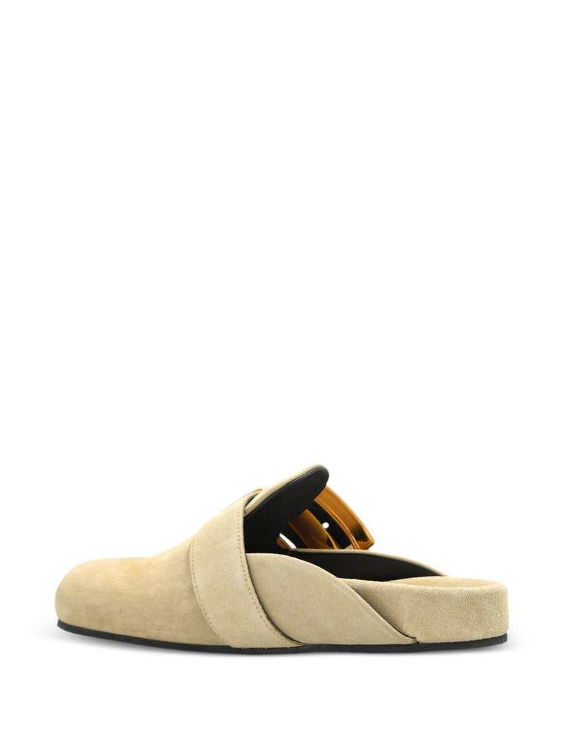 buckled flat mules 3