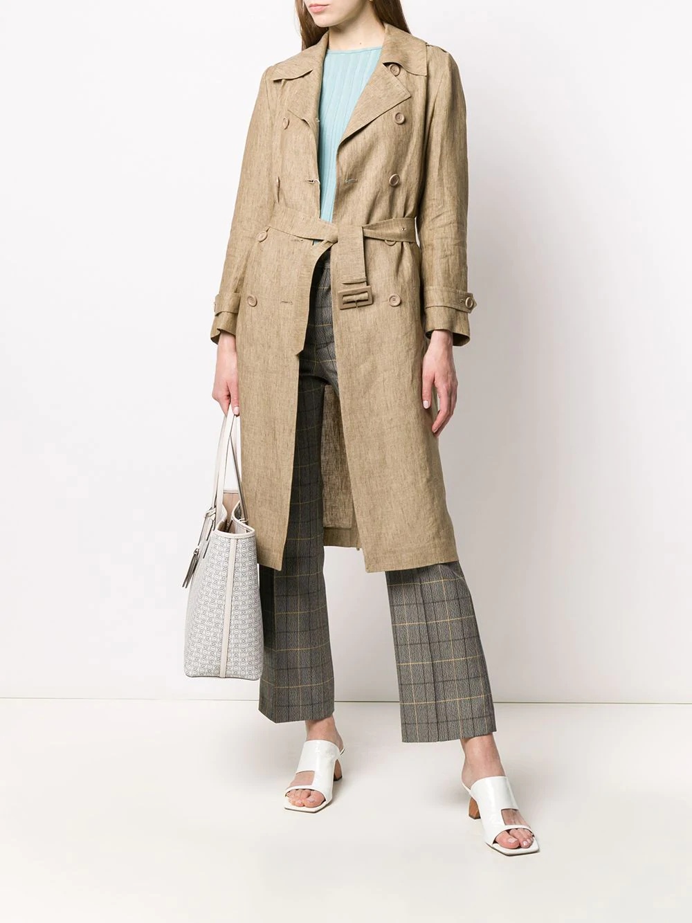 long belted trench coat - 2