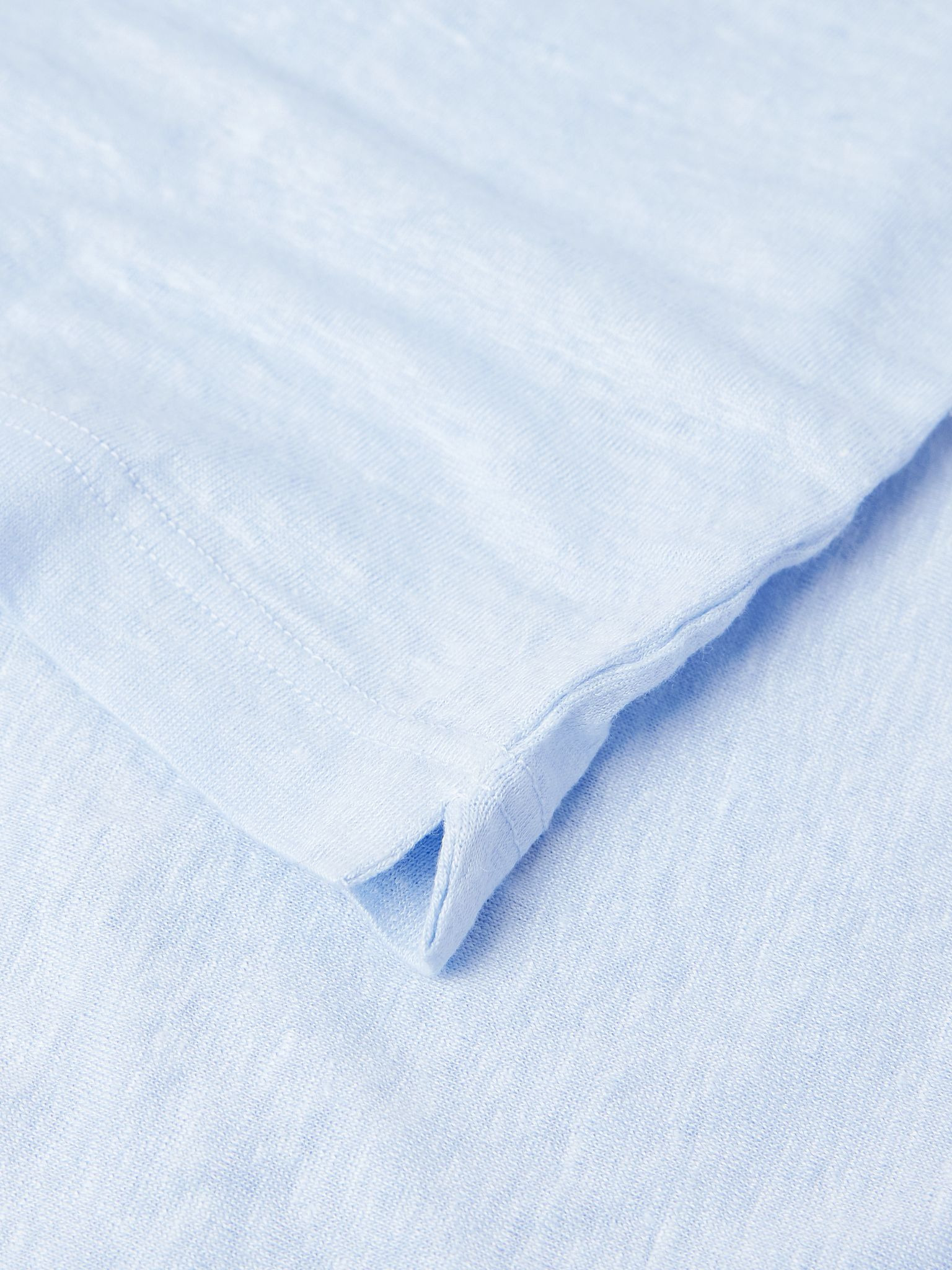 Linen-Blend Jersey T-Shirt Sky blue - 4