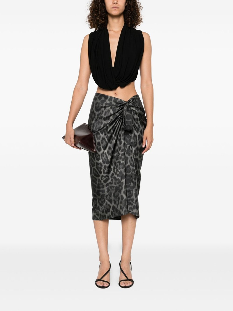 Stella McCartney leopard-print asymmetric skirt outlook