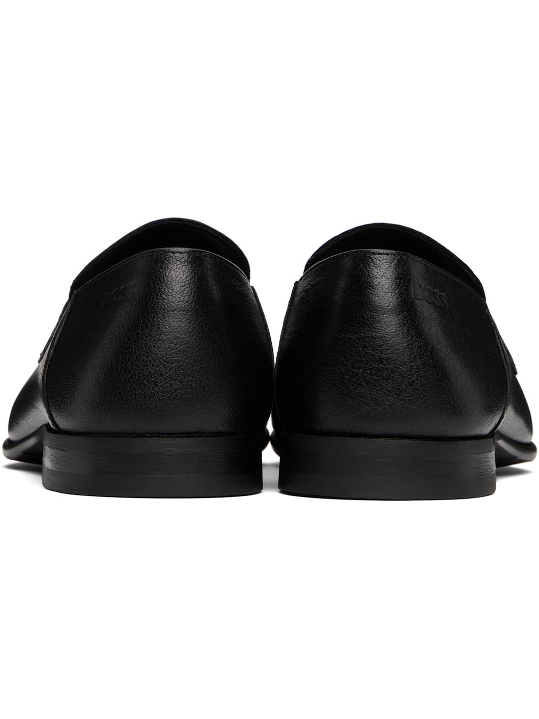 Black Tumbled Leather Penny Loafers - 2
