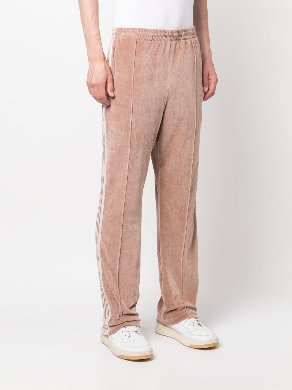 embroidered-logo velvet track pants - 3