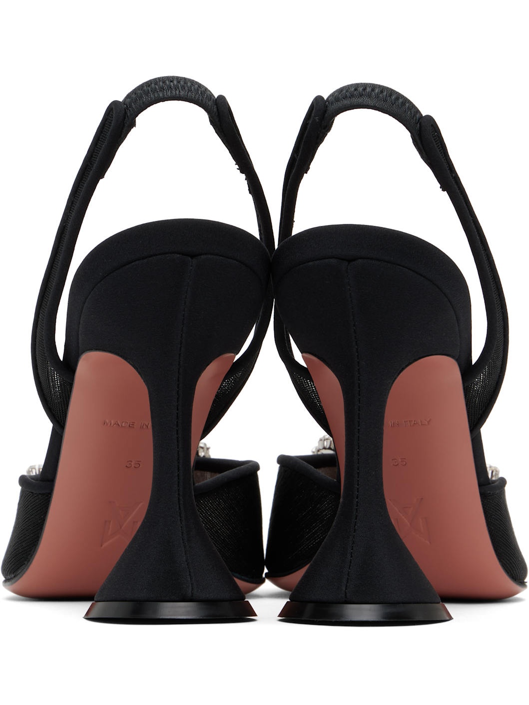Black Begum Mesh Sling 95 Heels - 2