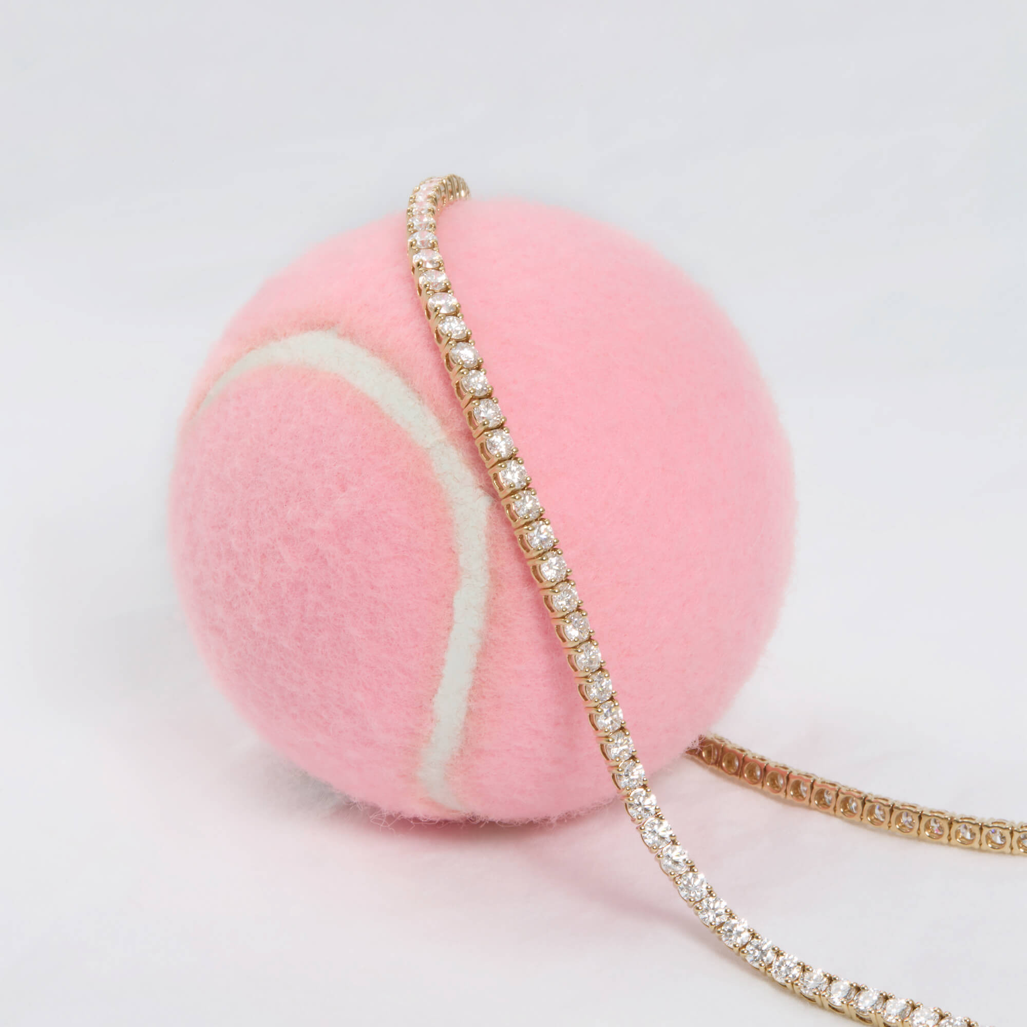 LAB-Created Unflippable Tennis Necklace in Yellow Gold - 12