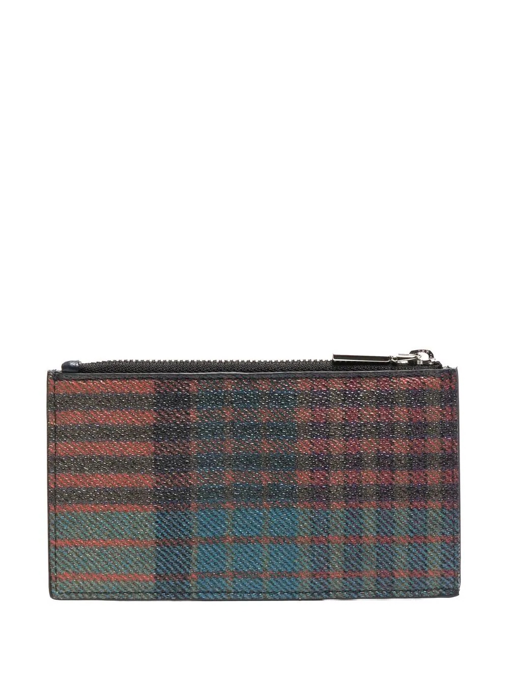 plaid-check print wallet - 2