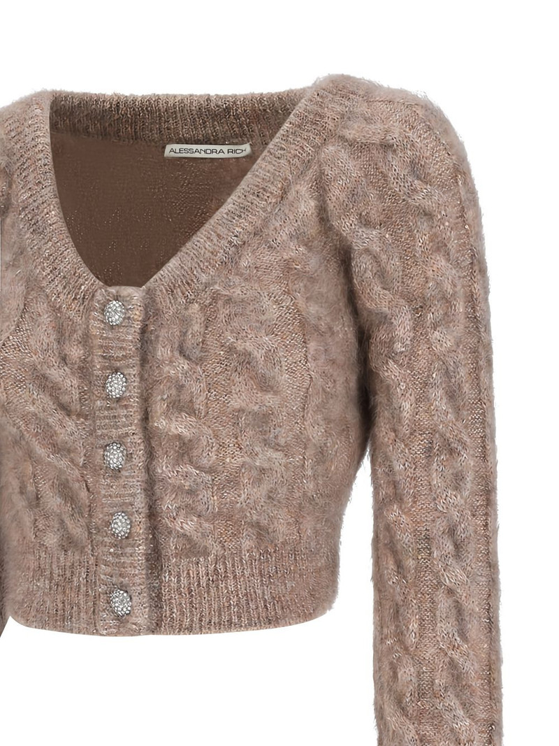 sequin cable-knit cardigan 3