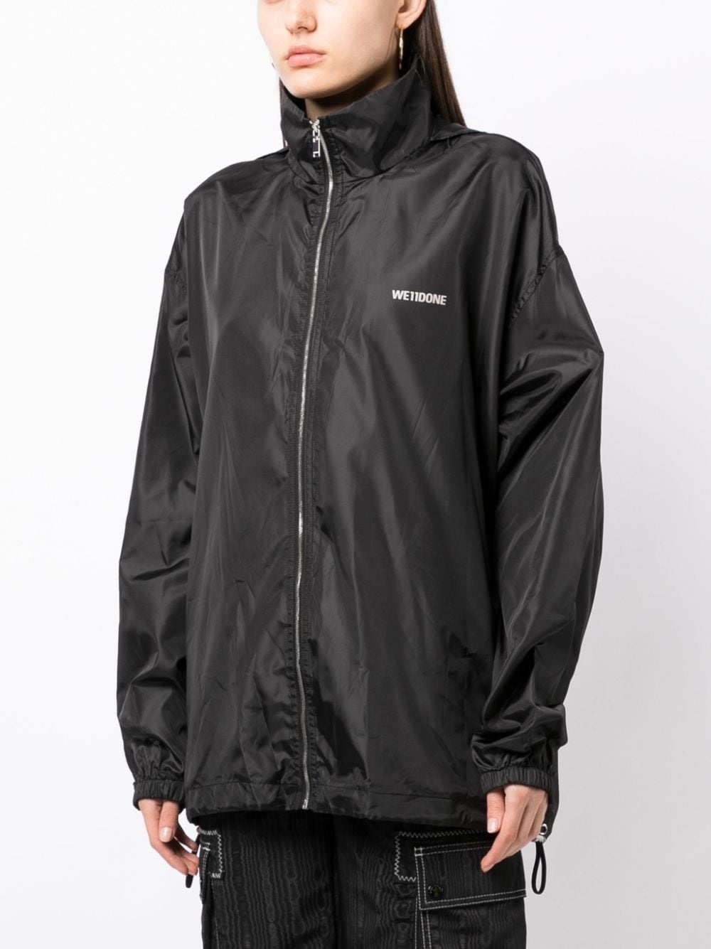 logo-print hooded jacket - 3