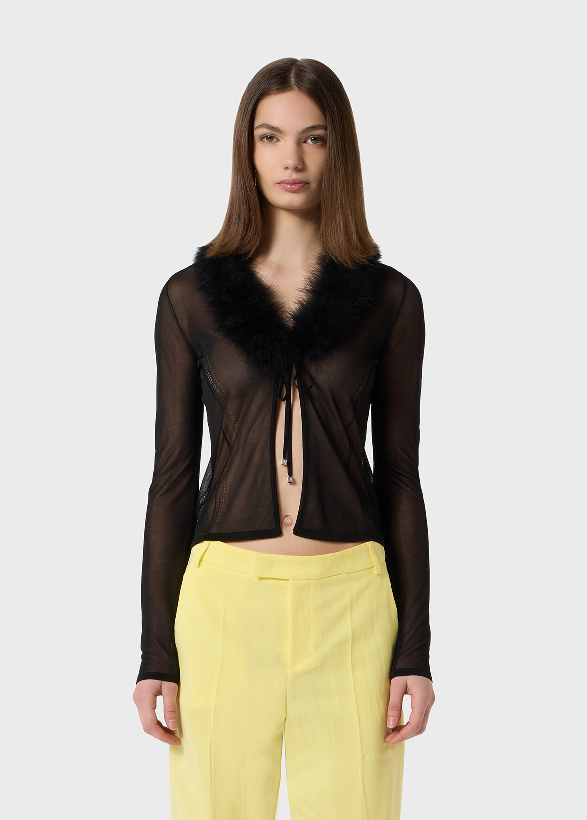CARDIGAN WITH FEATHER DETAIL - 3