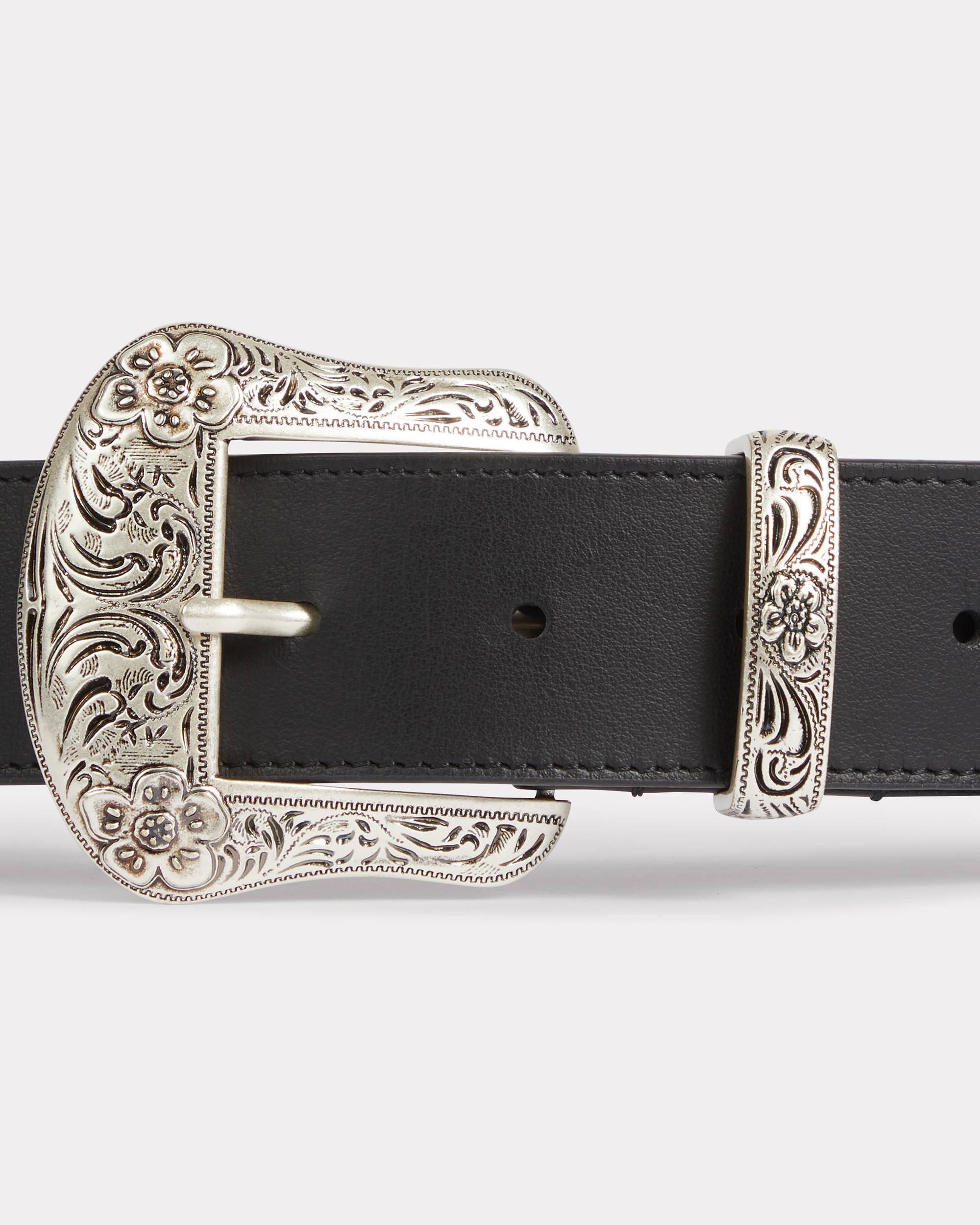 'KENZO Buckle' western leather belt - 3