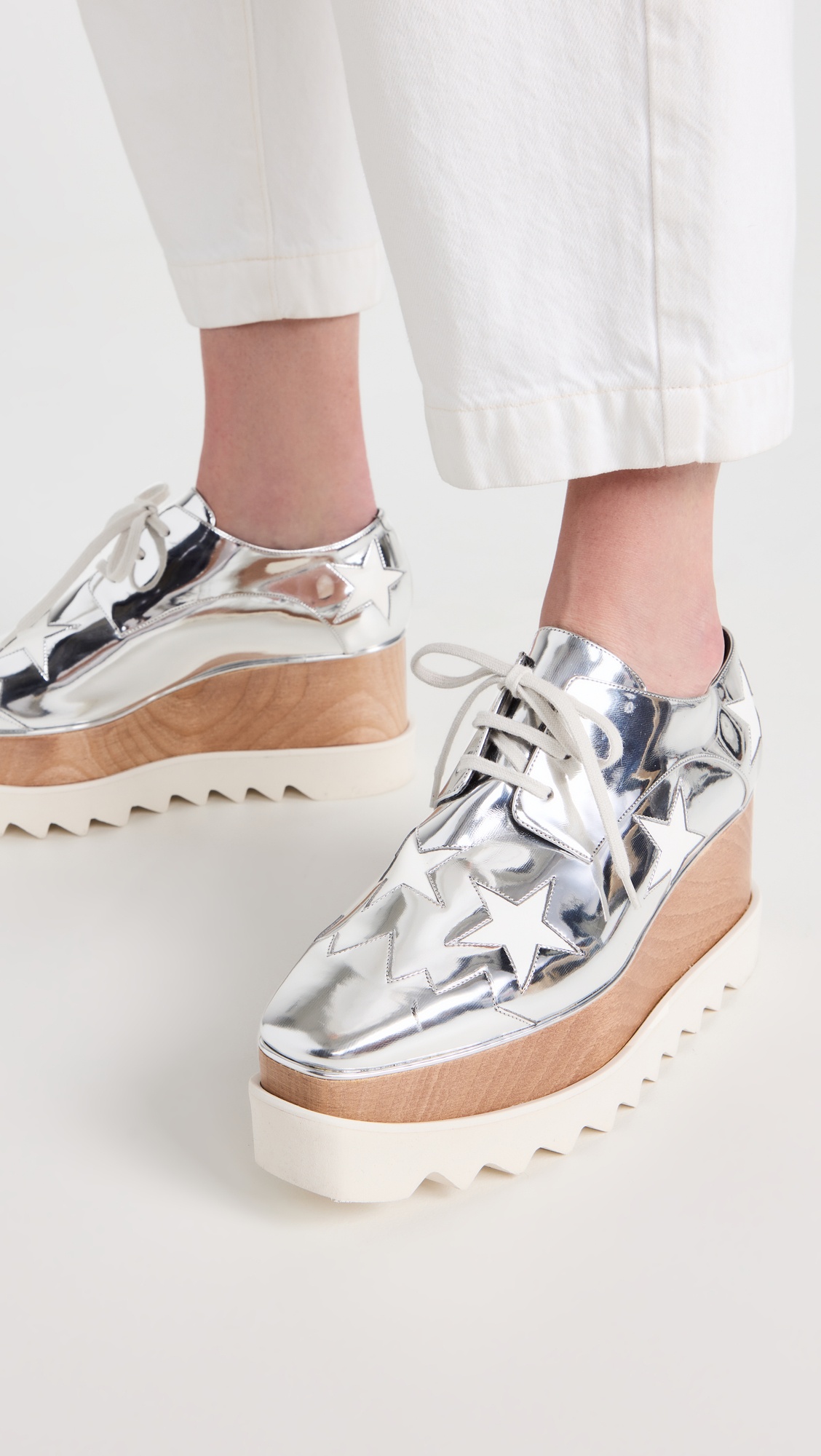 Elyse Stars Mirror Lace Up Platforms - 2