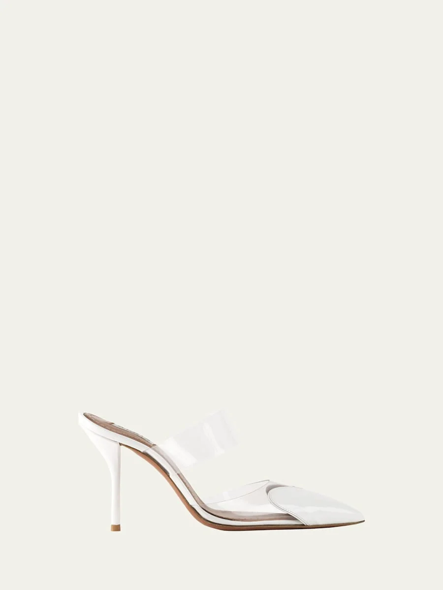 Clear Cap-Toe Mule Pumps - 1