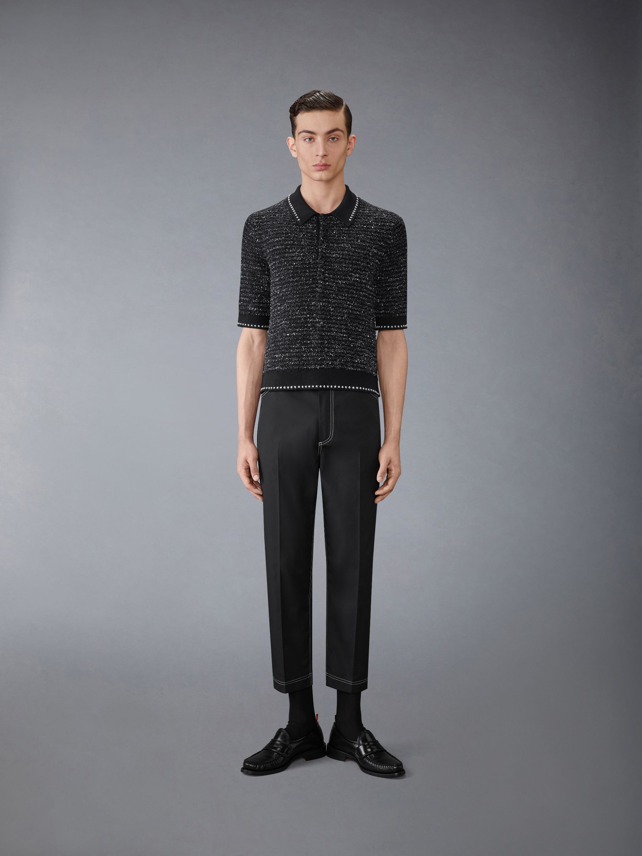 EYELASH TWEED JACQUARD POLO - 3