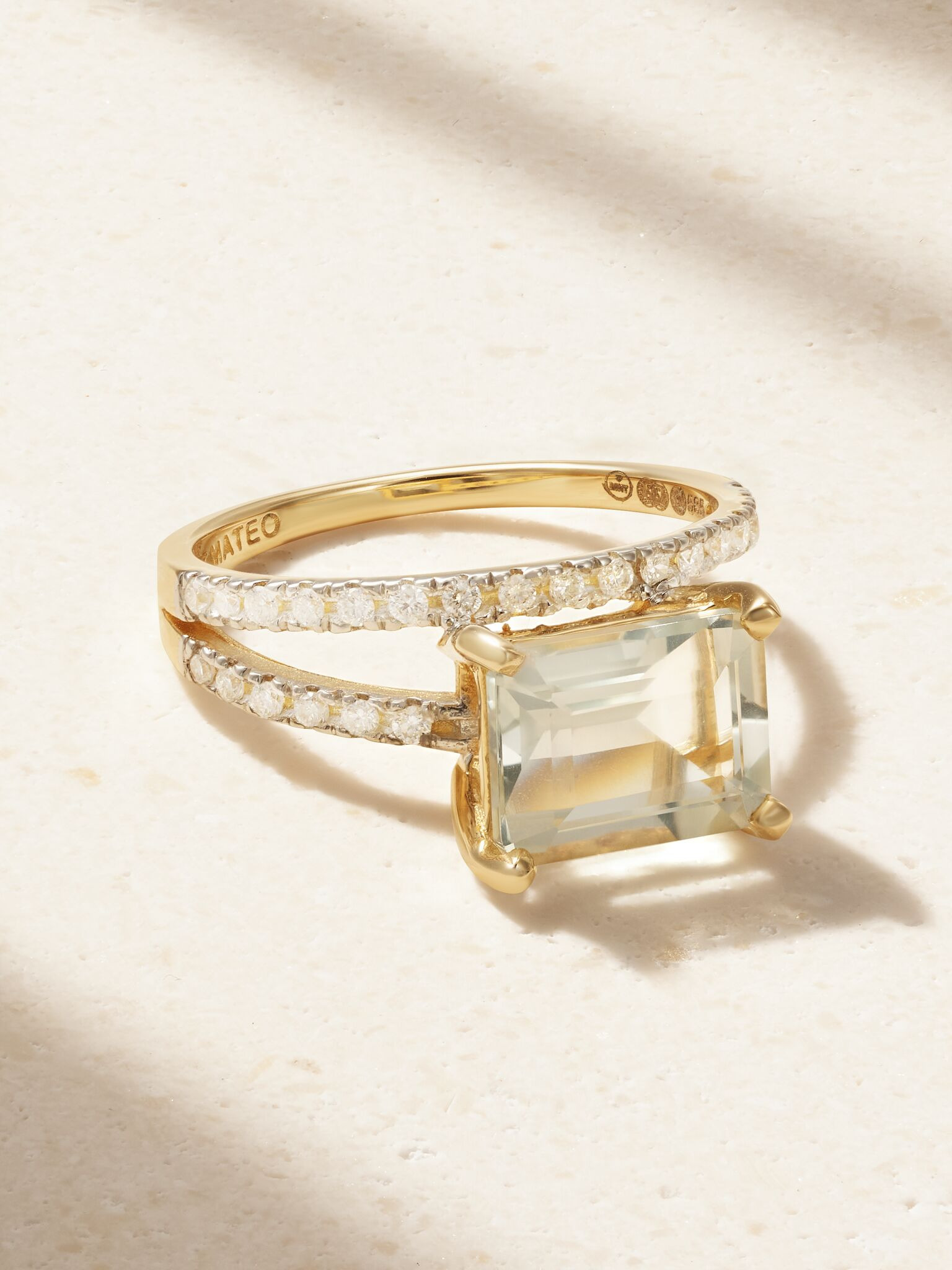Point of Focus 14-karat gold, amethyst and diamond ring Gold - 1
