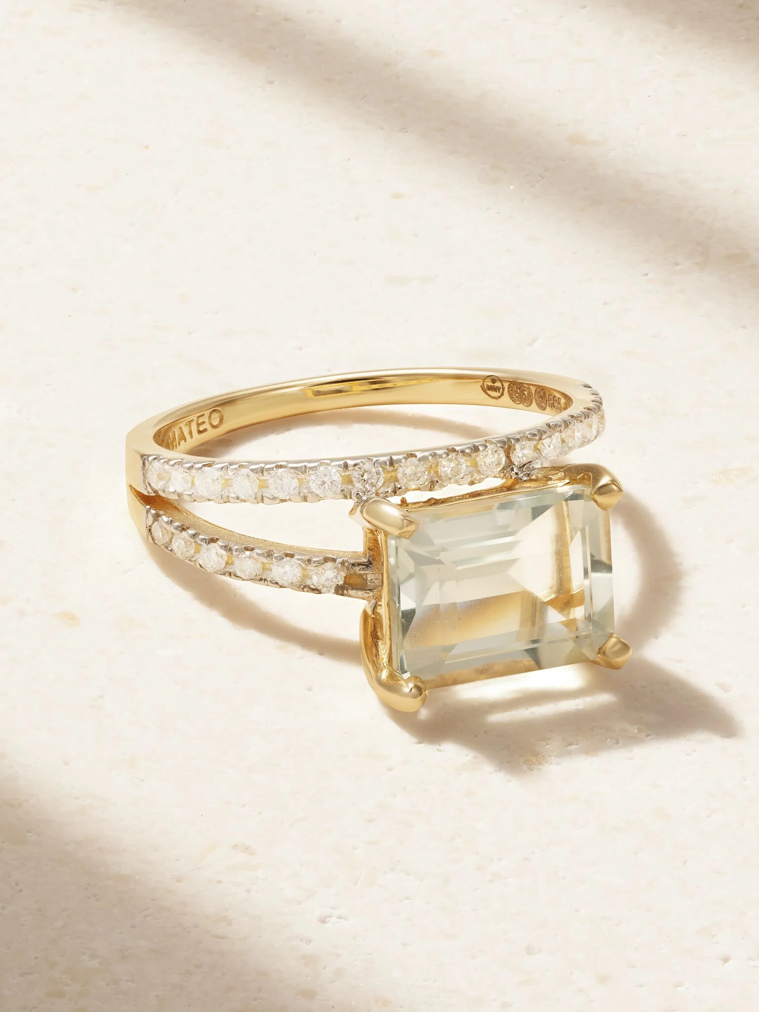 Point of Focus 14-karat gold, amethyst and diamond ring Gold - 1