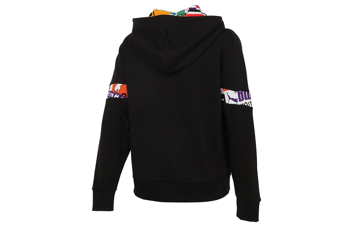 (WMNS) PUMA International Hoodie 'Black White' 531351-01 - 2