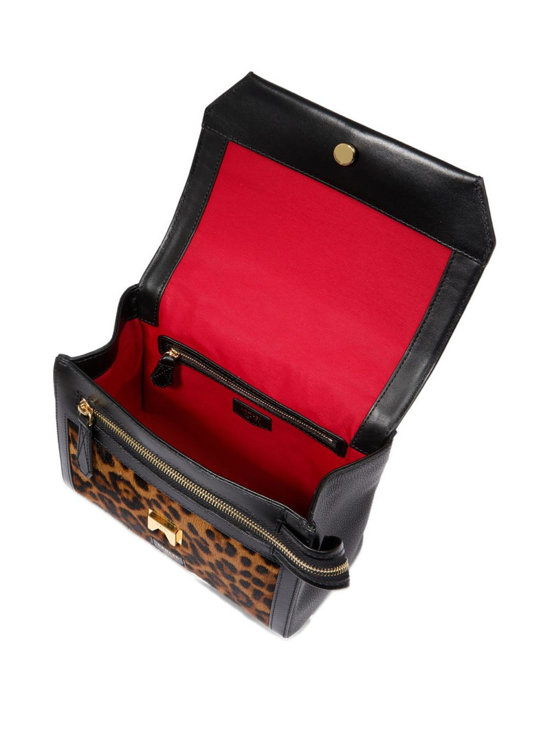 Ninon leopard-print flap bag 5