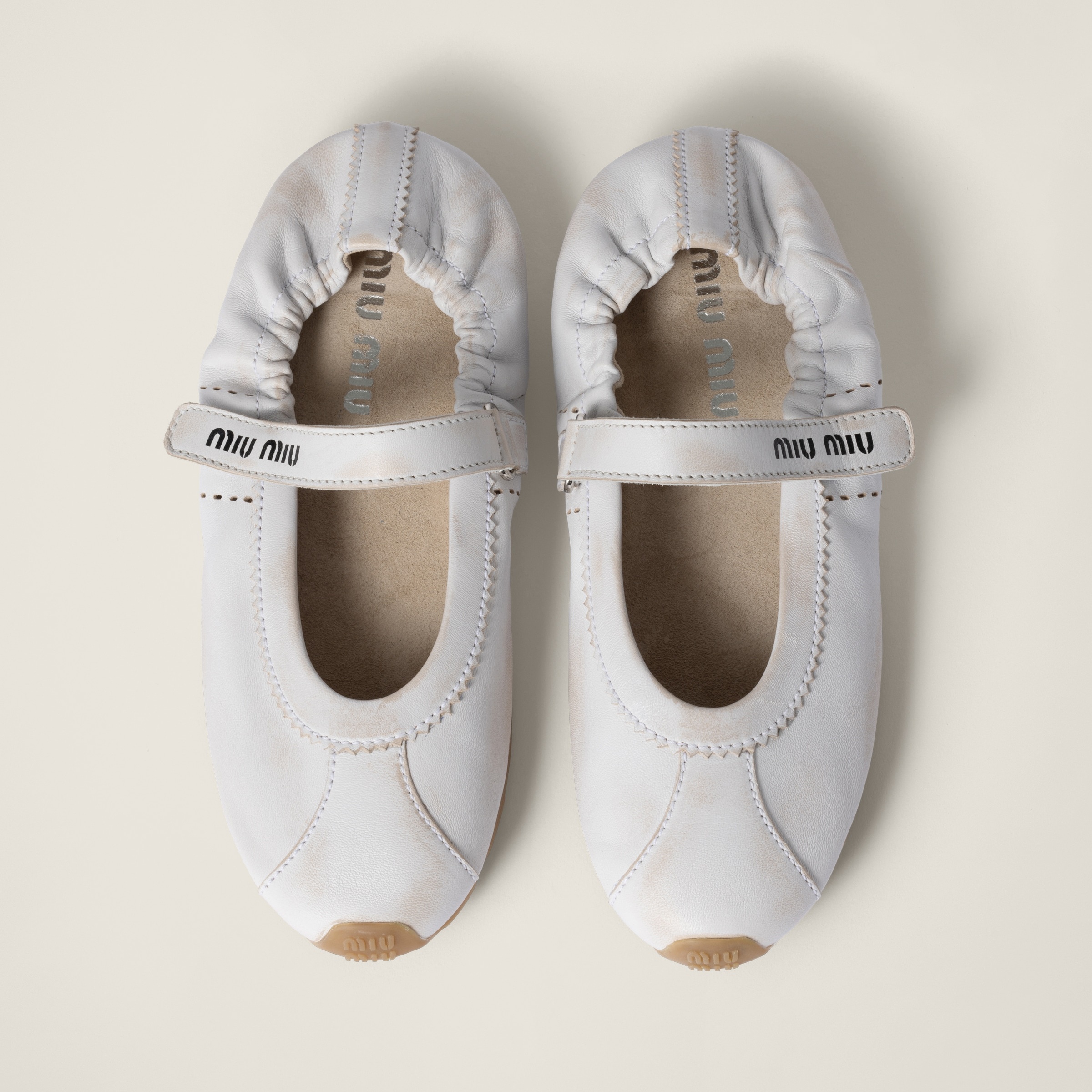 Bleached nappa leather ballerinas - 4
