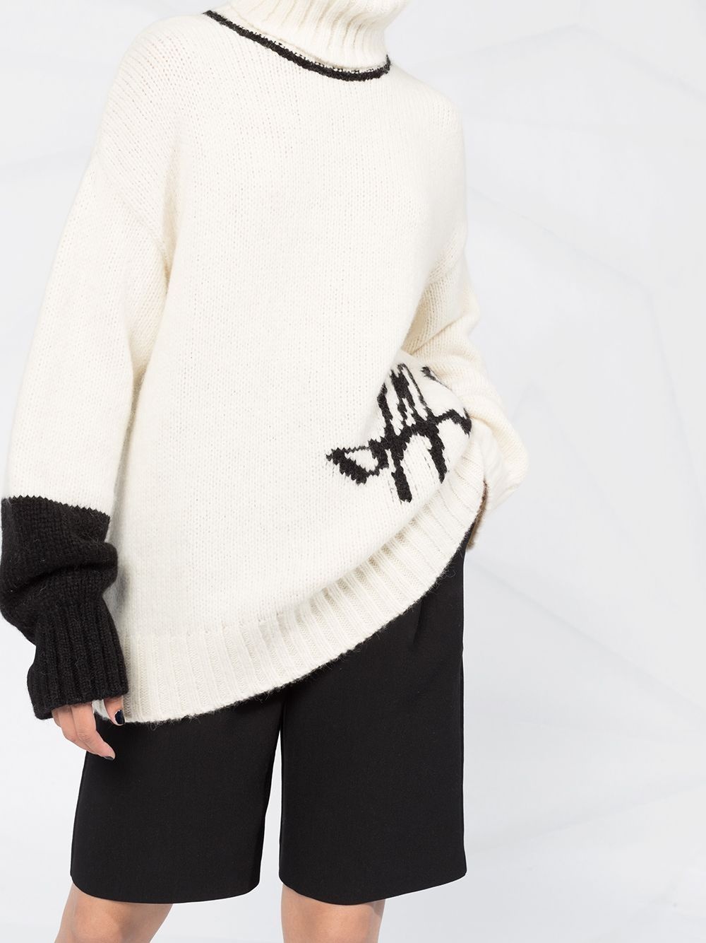 intarsia-knit logo jumper - 3