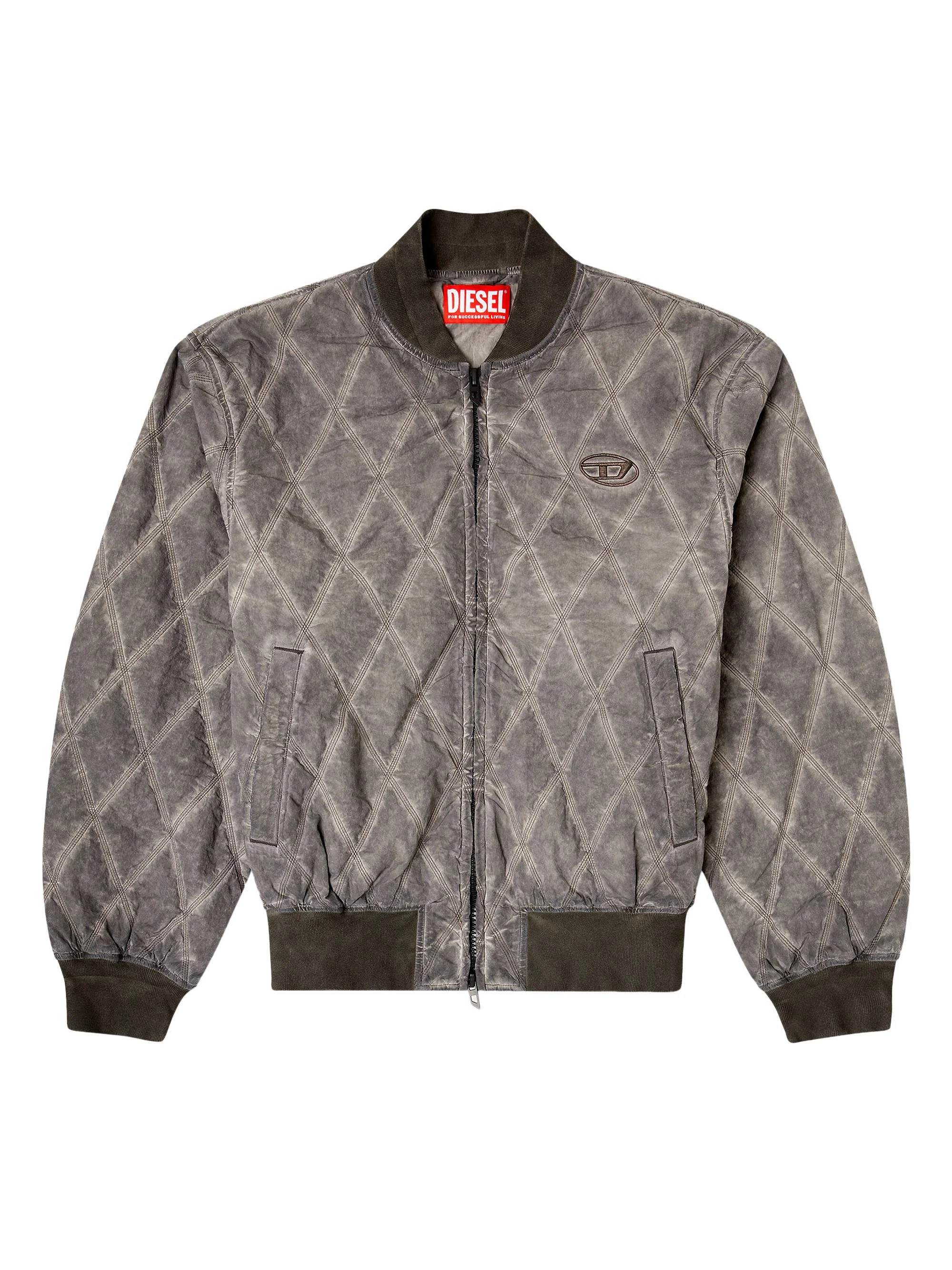 Men's Treat Diamond-Quilted Bomber Jacket - Grey - 1
