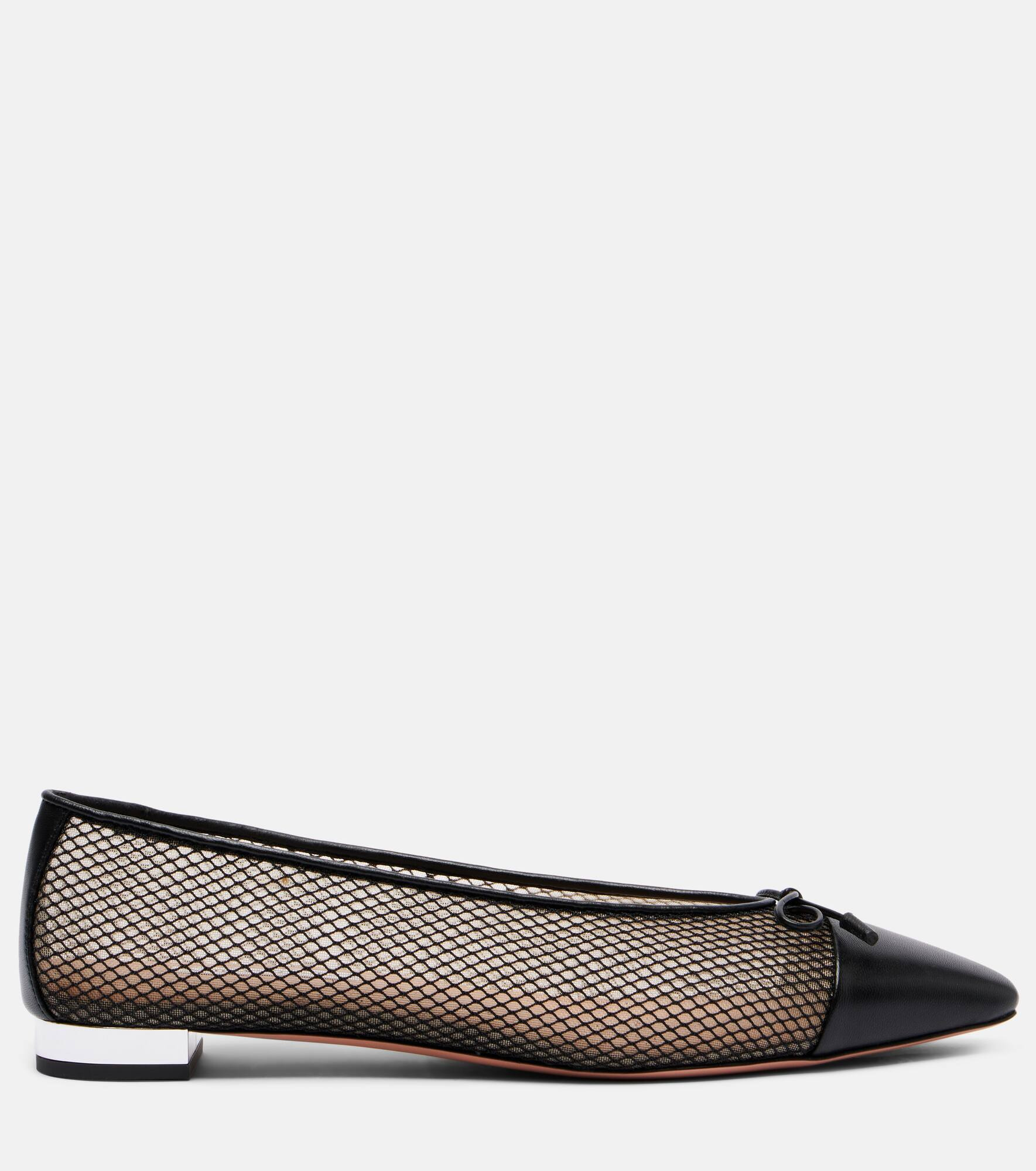 Gioia mesh and leather ballet flats - 4