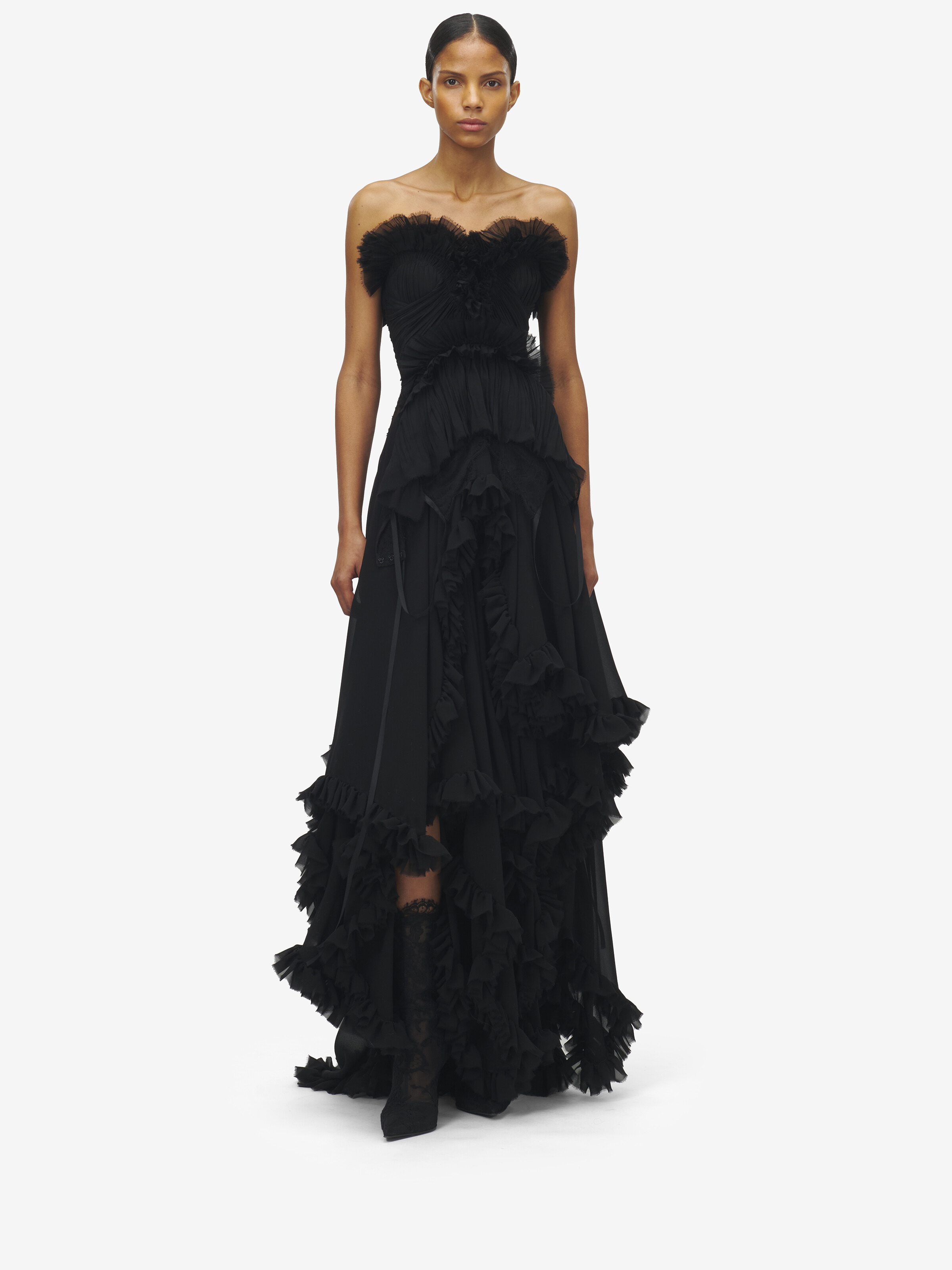 Ruffled Evening Dress - 2