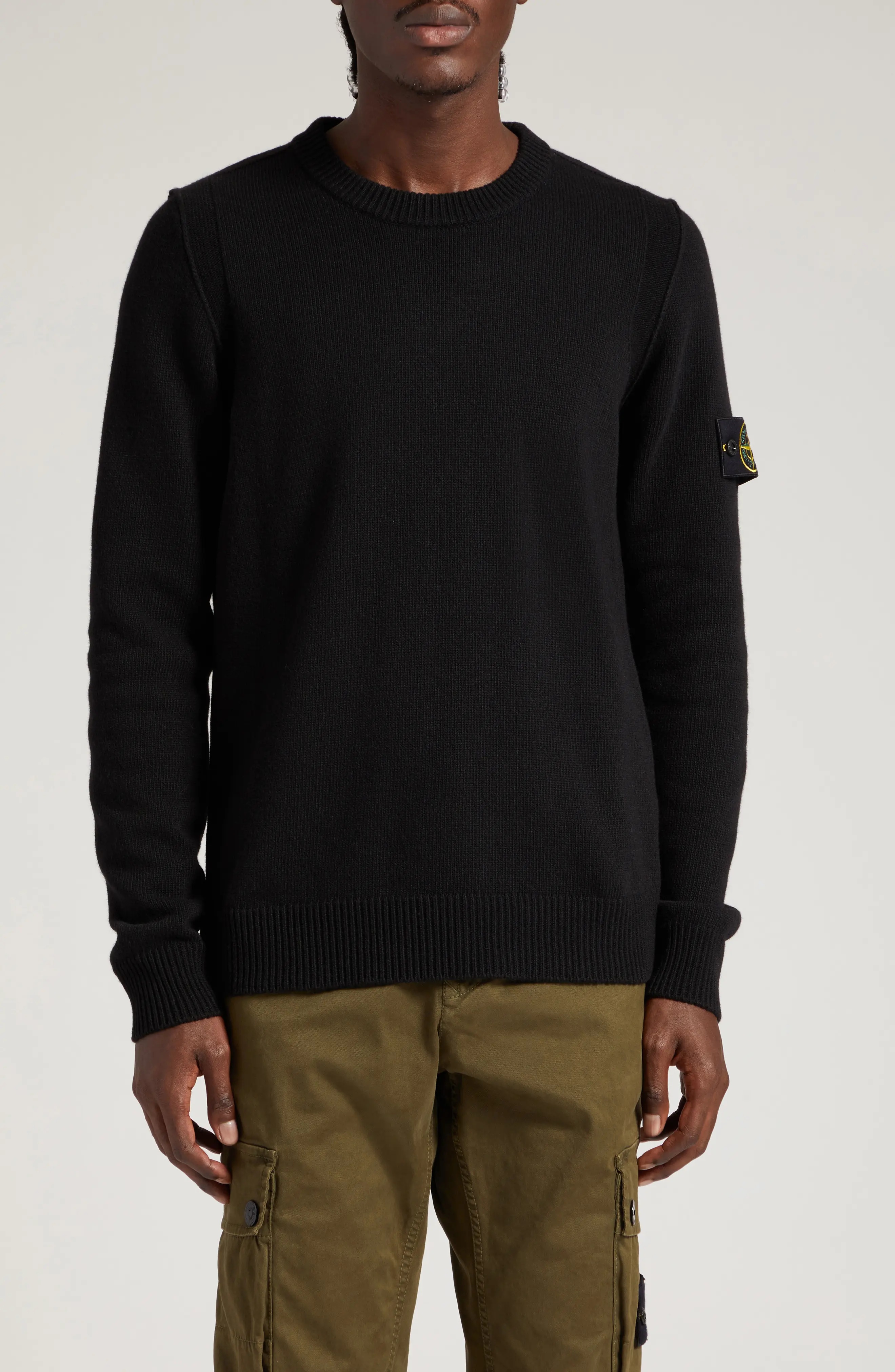 【送料&関税込】Stone  Wool-blend Crew-neck Sweater Stone Island - Wool-blend crew-neck sweater grey - The Corner