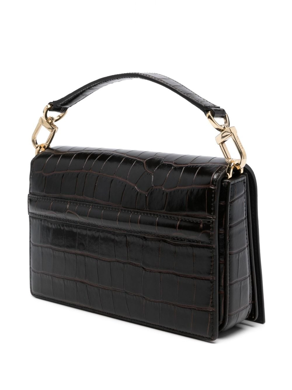 T-Flap crocodile-embossed mini bag - 3