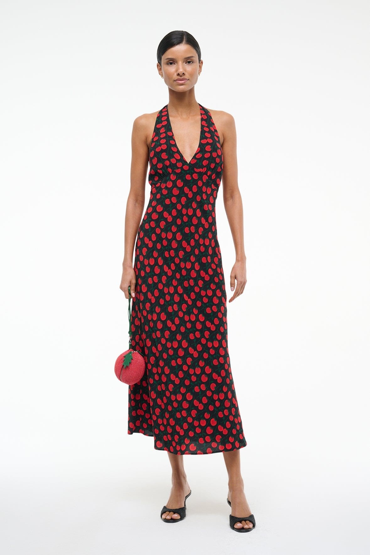 STAUD LUCCA DRESS ON THE VINE BLACK - 5