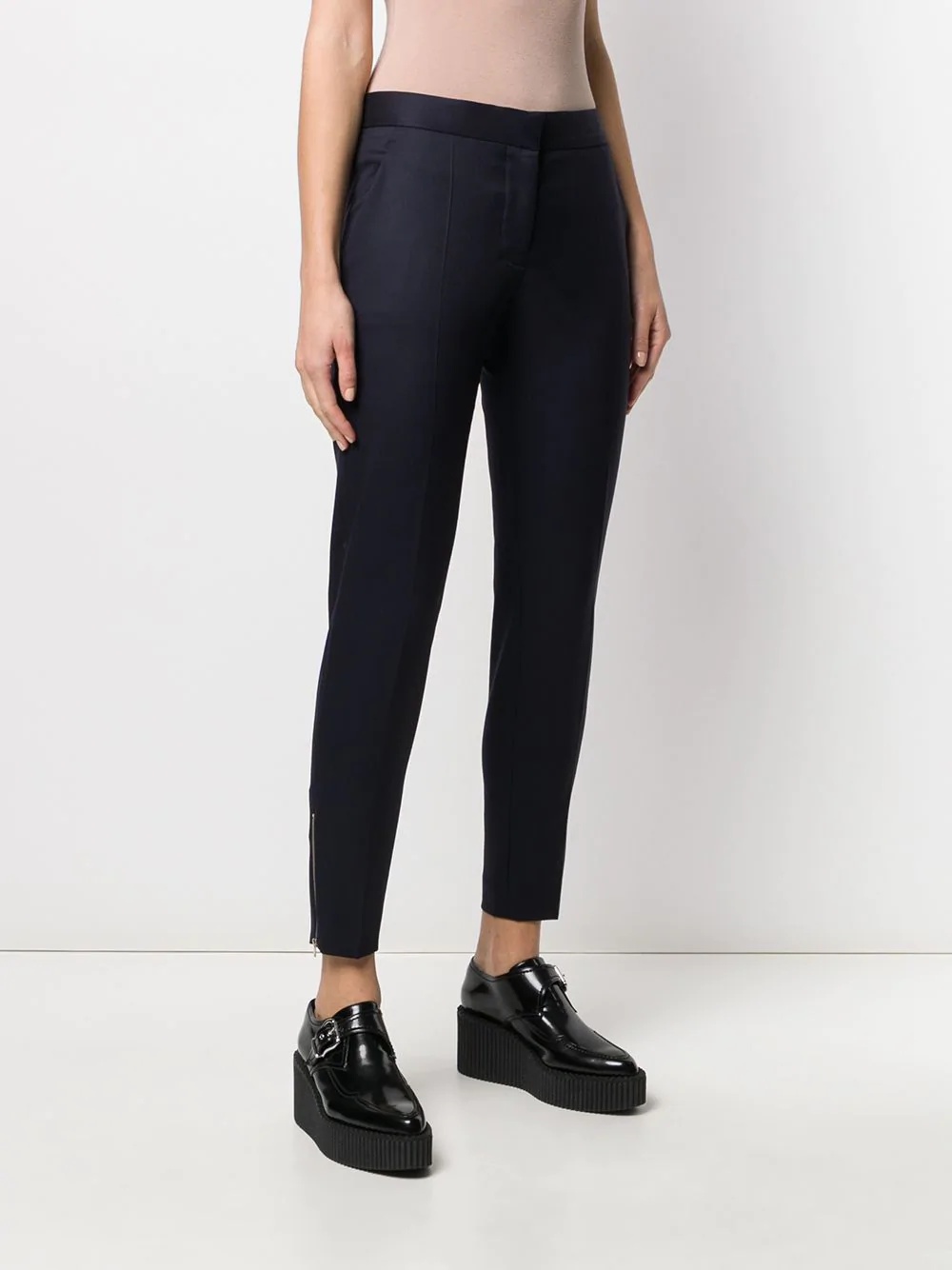 slim-fit wool trousers - 3