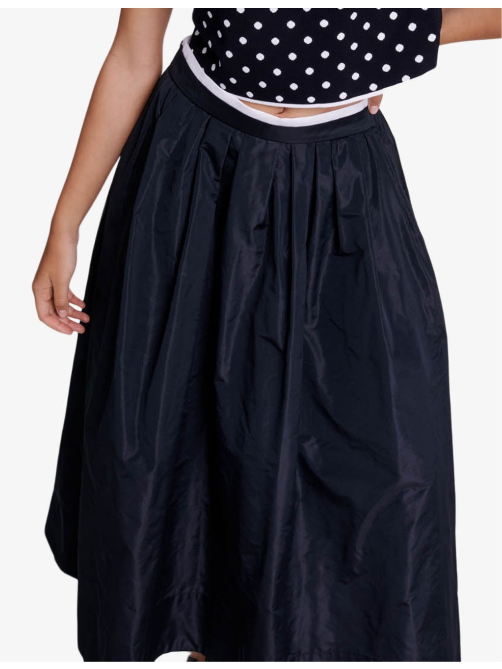 Flared-skirt high-rise woven maxi skirt - 4
