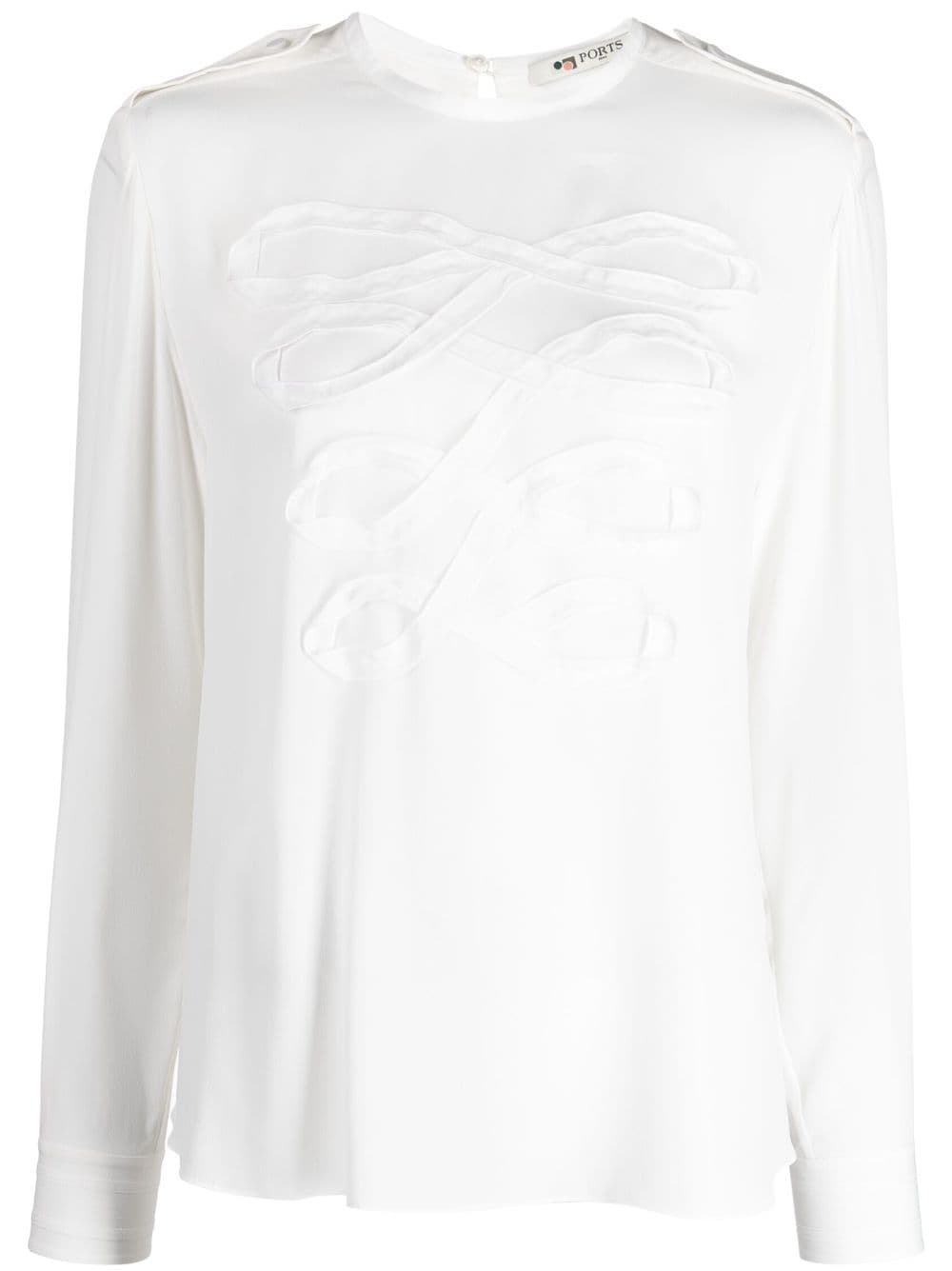 infinity symbol-motif long-sleeves blouse - 1